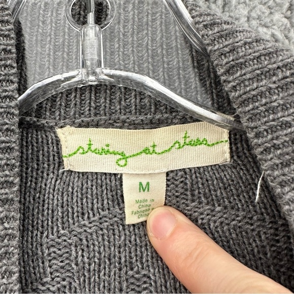 Staring At Stars Long Sleeve Open Front Draped Cardigan Gray Knit Women's Medium - Picture 5 of 8